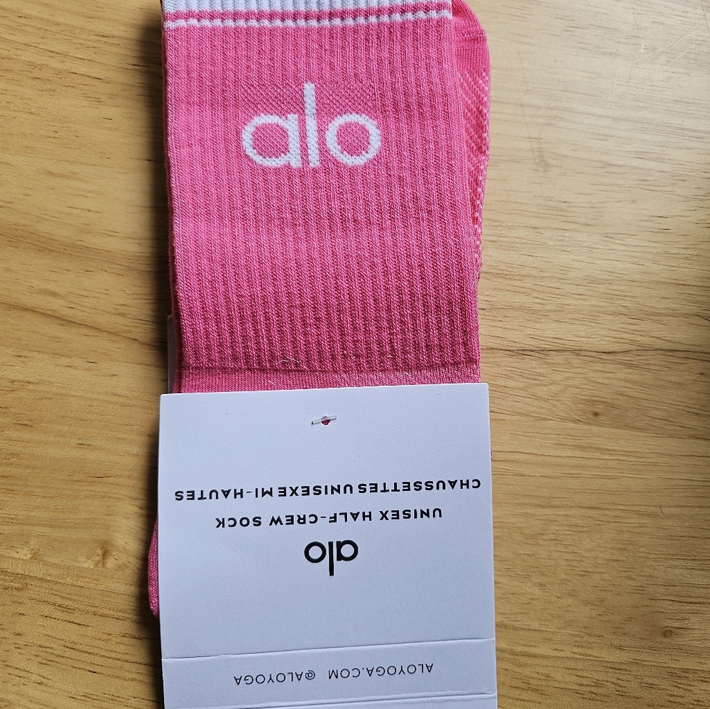 ALO Yoga Pink Crew Socks